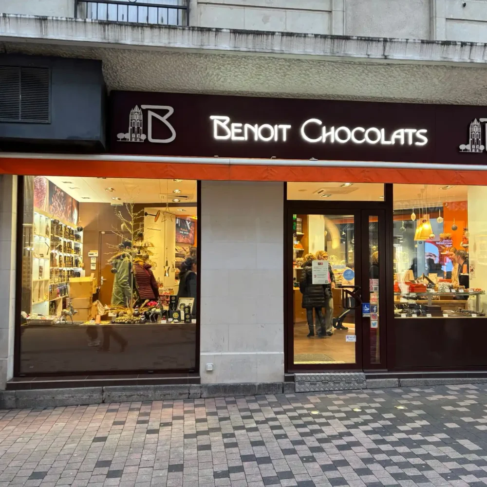 Façade de la chocolaterie Benoit Chocolat à Angers