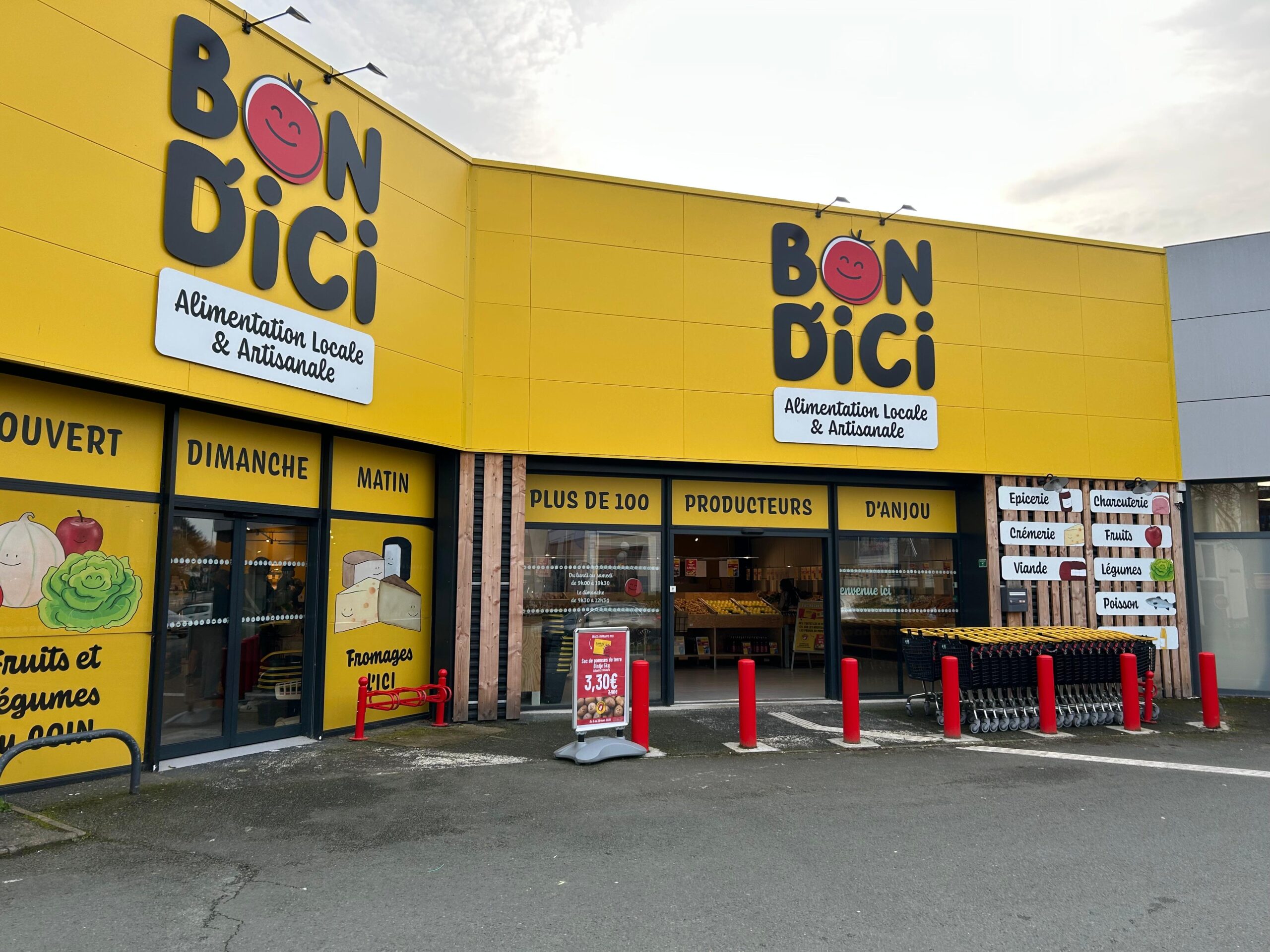 Façade de l'épicerie Bon d'Ici Grand Maine à Angers