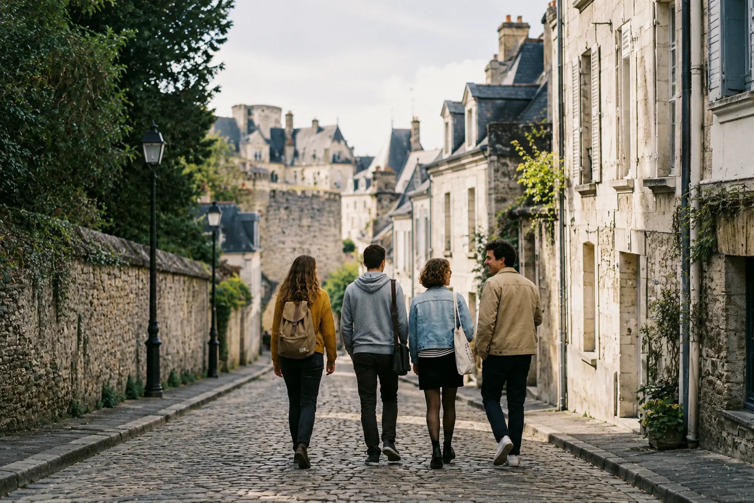 Groupe d'amis qui se balade à Angers